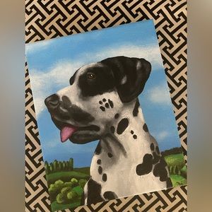 Great Dane Black and White Original Dog Art Acrylic on Canvas 8x10